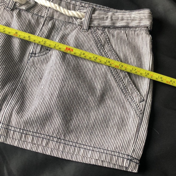 O’Neill striped 100% mini skirt rope tie up at waist 5 pockets Sz 7 - Picture 9 of 10